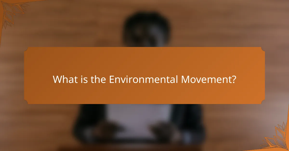 What is the Environmental Movement?
