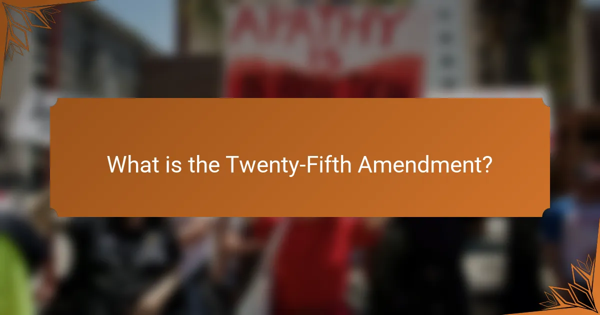 What is the Twenty-Fifth Amendment?